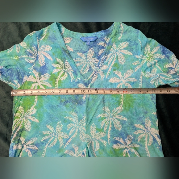 Tropical Palm Print Blouse - Green - Picture 12 of 13